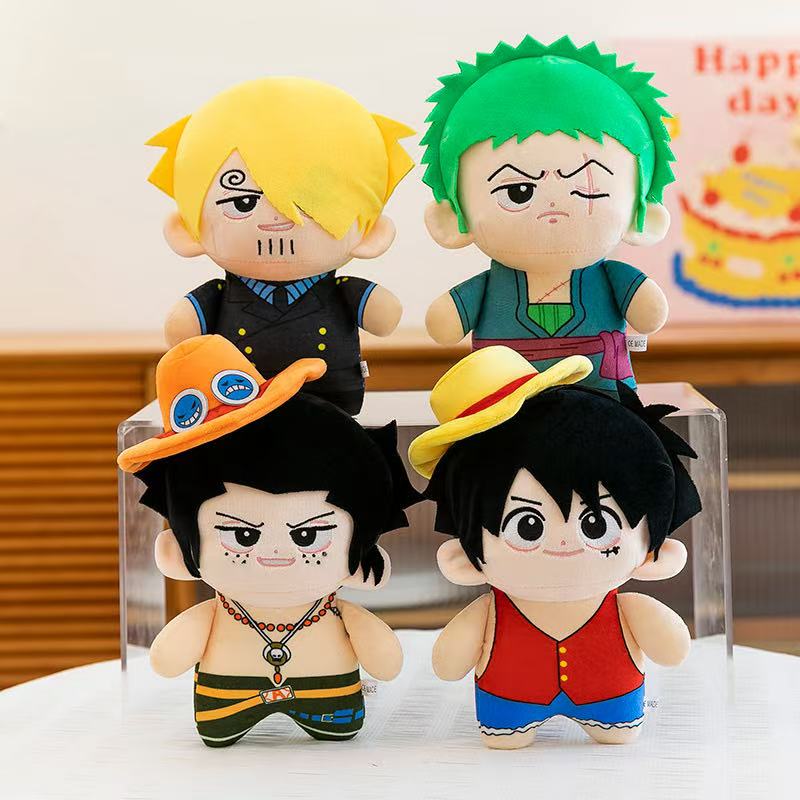 Kids Toys Idea - アニメ23cmぬいぐるみ ルフィ ゾロ エース サンジ ぬいぐるみ人形