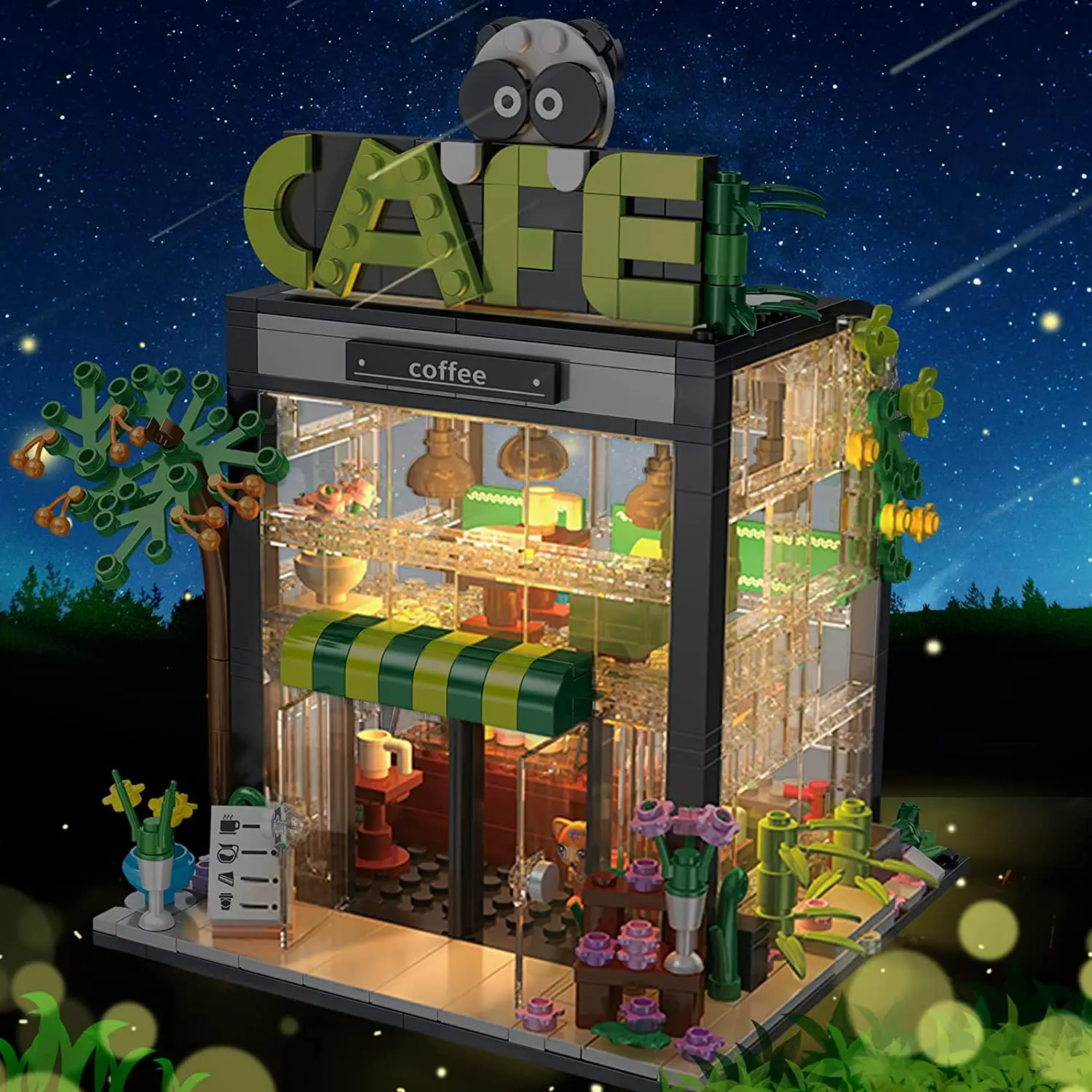 Kids Toys In Store - ビルディングブロッククリエイティブフラワーブーケストアハウスモデルシティビューコーヒーショップモデルパズルレンガ子供のおもちゃ子供のためのギフト