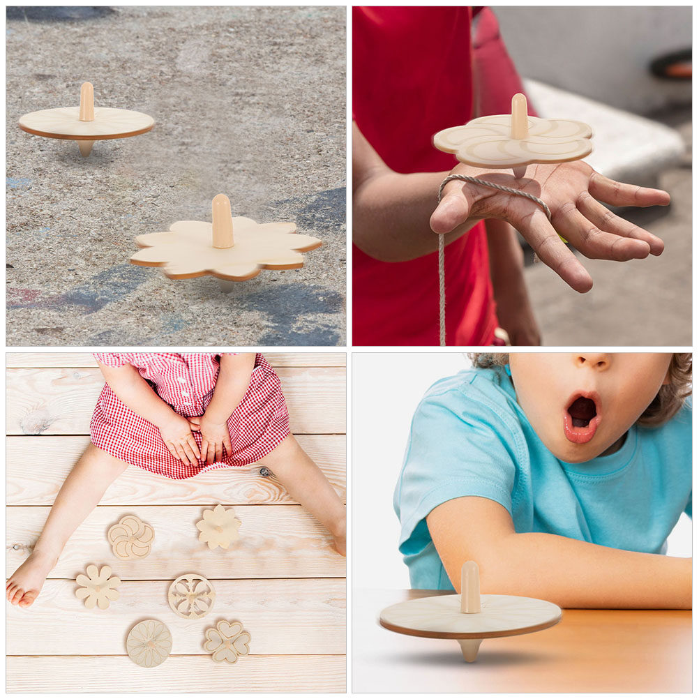 Spin Top Gyro Toy - 24個入り木製ジャイロ 未完成DIY塗装 ポータブル 子供用ハンドスピントップス 教育用キッズアクセサリー カラフルで楽しいおもちゃ