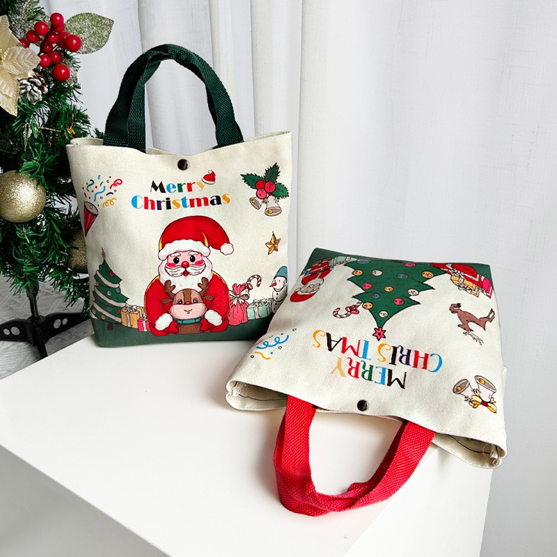 Kids Toys Xmas 2025 - 2025年 クリスマスギフトバッグ 子供用 キャンバスバッグ クリスマスイブ ハンドバッグ