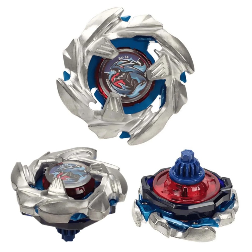 Spin Top Gyro Toy - BX-34 シルバーブルーコバルトドラグーン 黒須忍 左回転スピニングトップ 2-60C バトルジャイロ