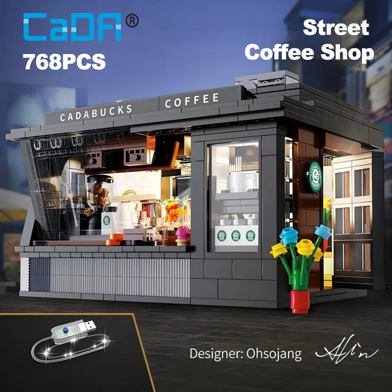 Kids Toys In Store - シティ768ピースコーヒーショップハウスLEDライト付きモデルビルディングブロックストリートビューカフェストア組み立てブリックおもちゃ子供大人ギフト