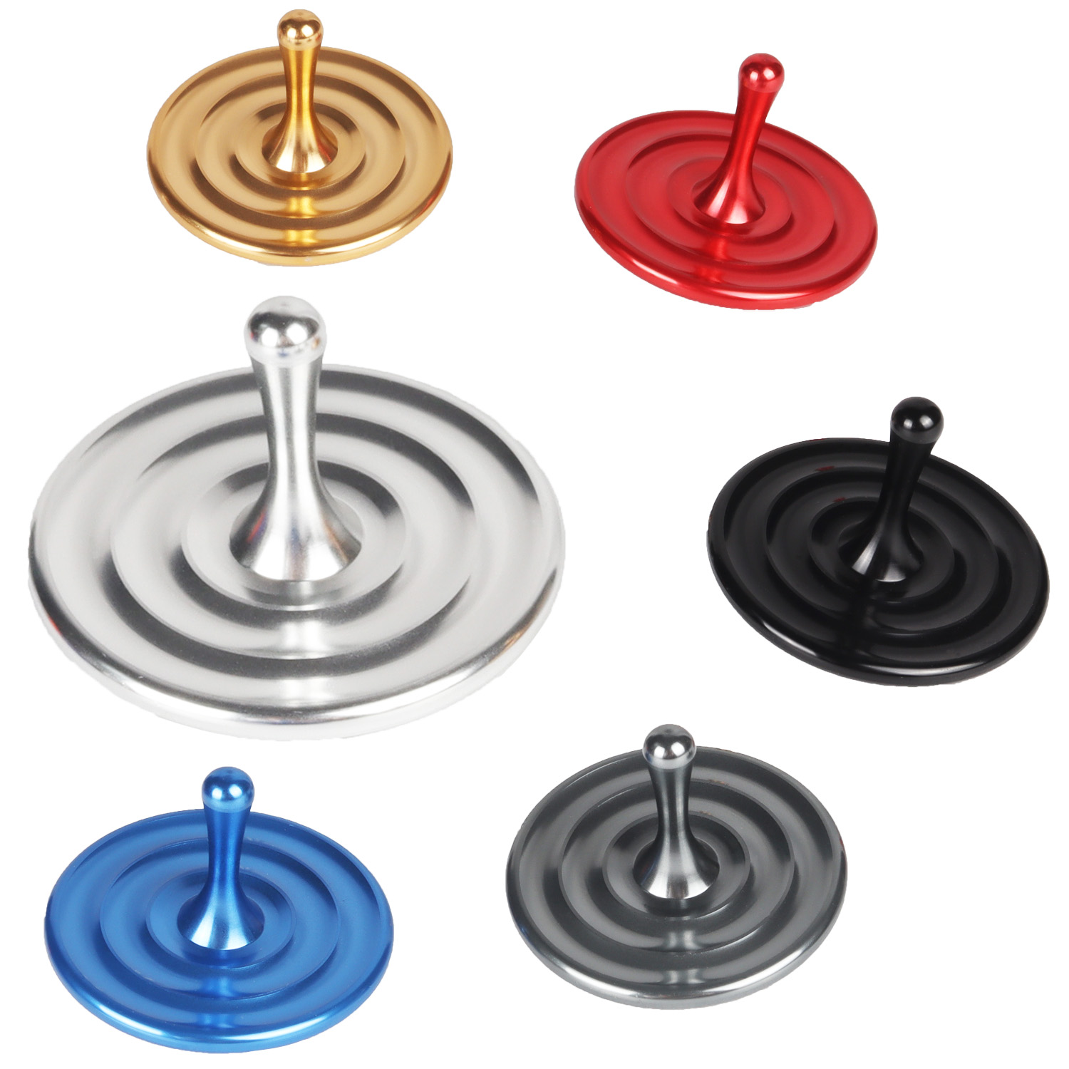 Spin Top Gyro Toy - 子供と大人のための金属製回転トップ,合金,シルバー,ノベルティ