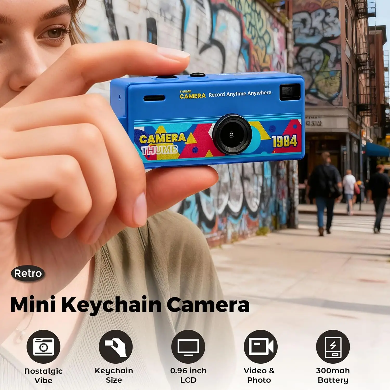 Kids Toys Youtube - ミニデジタルカメラ 1080P HD サムカメラ キーホルダー型 128GBメモリカード対応