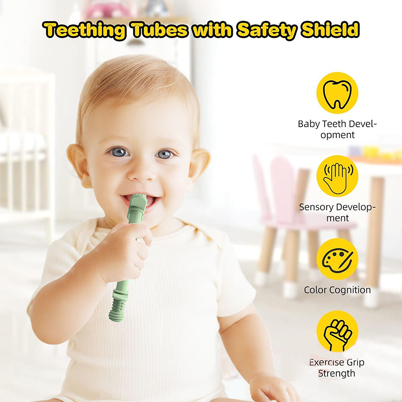 Kids Toys Youtube - 子供用チューブ型歯固めおもちゃ、乳児用歯がためおもちゃ、言語療法歯マッサージ器、子供用口腔リハビリトレーニング、話す練習ツール