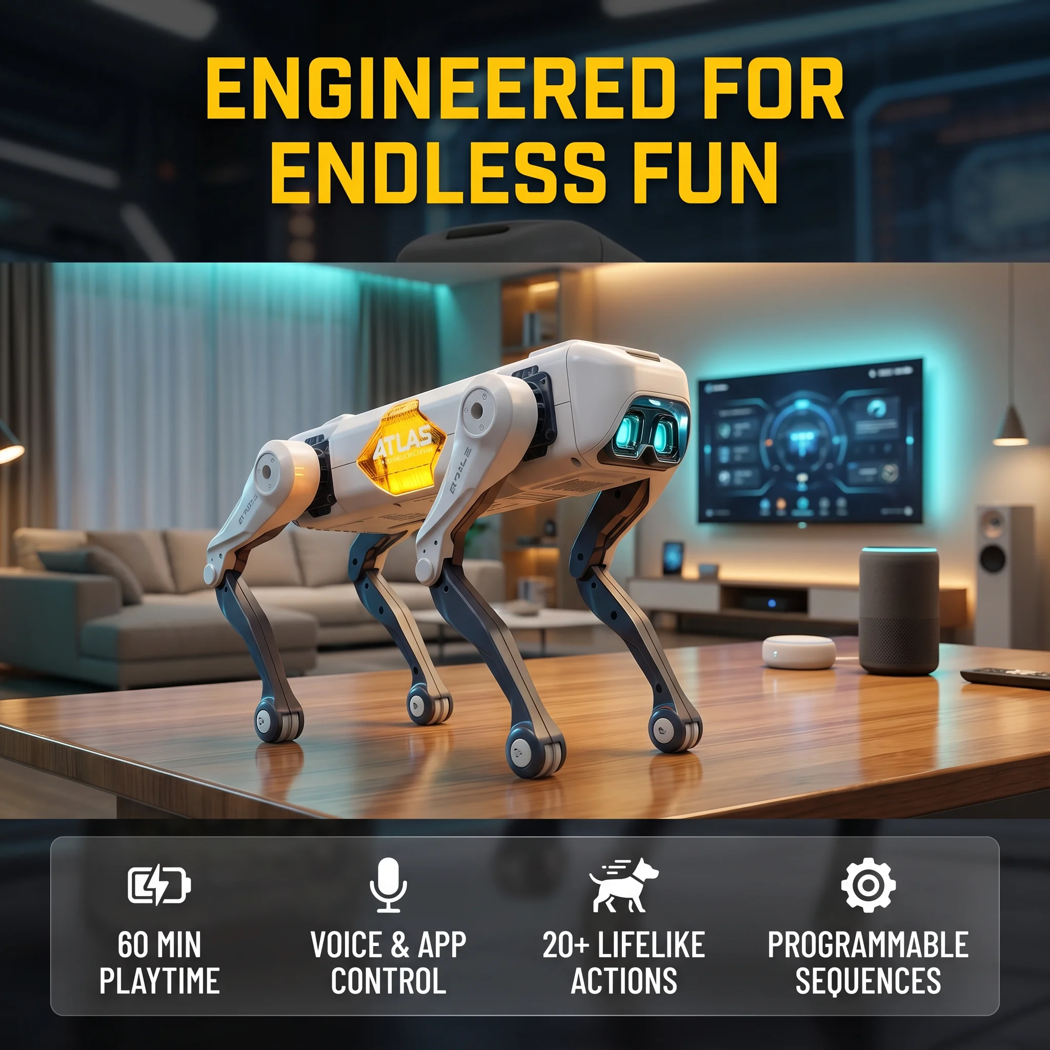 Kids Toys Idea - AIスマートロボット犬、音声＆アプリ制御、プログラミング、ダンス、歌、1200mAhバッテリー搭載、子供向けギフト＆コンパニオン