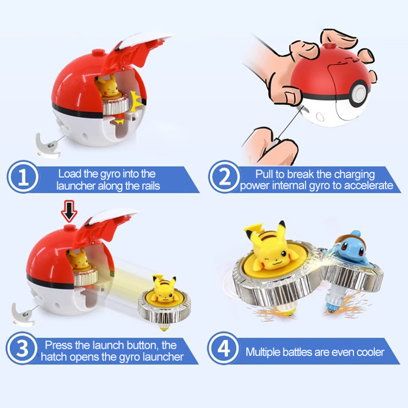 子供のためのポケモンスピニングトップボールおもちゃ,アクショ - Spin Top Gyro Toy のレビューと価格