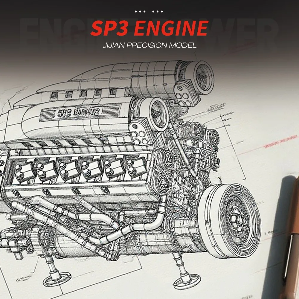 1240ピース 車のエンジン SP3エンジン 12気筒内燃エ - Kids Toys Car のレビューと価格