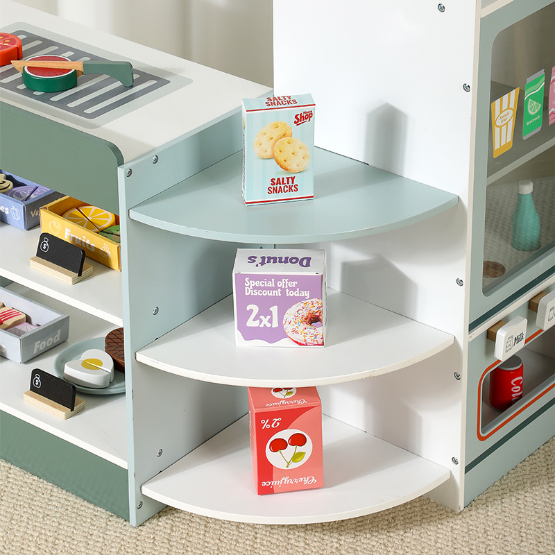子供用木製食料品店プレイセット、子供用プレイストア木製スーパ - Kids Toys In Store のレビューと価格