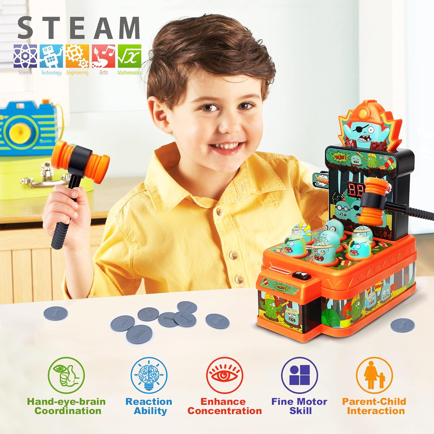ゾンビたたきゲームおもちゃ 子供用アーケードゲーム ミニ電子 - Kids Zombie Toys のレビューと価格