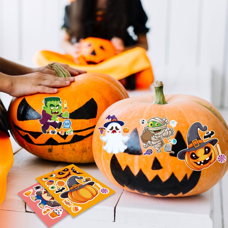 ハロウィンパーティーゲームステッカー子供用カボチャ/スケルト - Kids Zombie Toys のレビューと価格