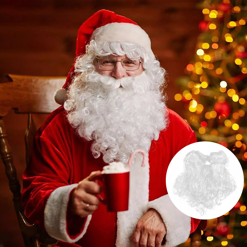 クリスマスのためのサンタクロースの白いひげ、偽の口ひげ、クリ - Kids Toys Xmas 2025 のレビューと価格