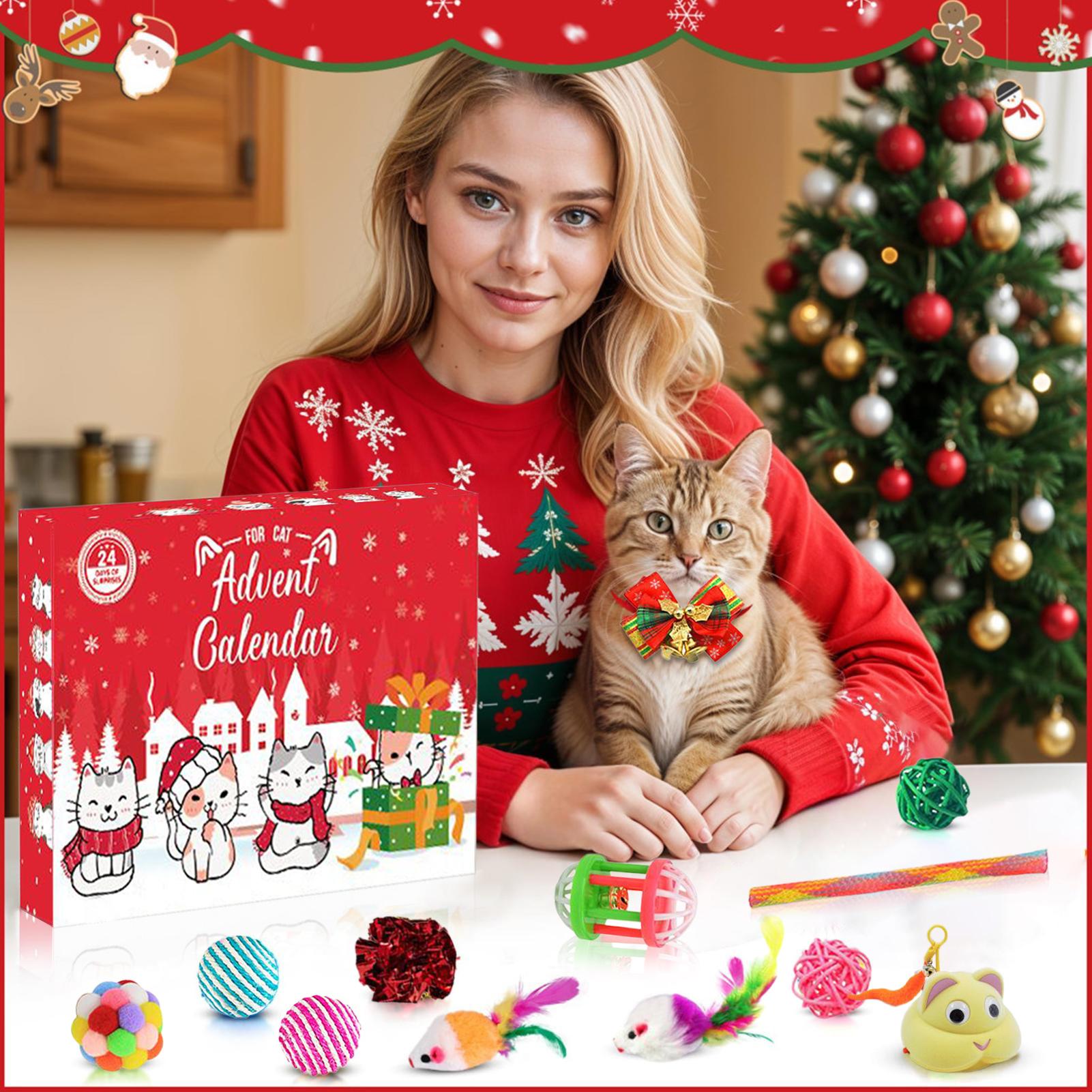 ペット猫のおもちゃカレンダー 2025 24日間 猫のおもち - Kids Toys Xmas 2025 のレビューと価格