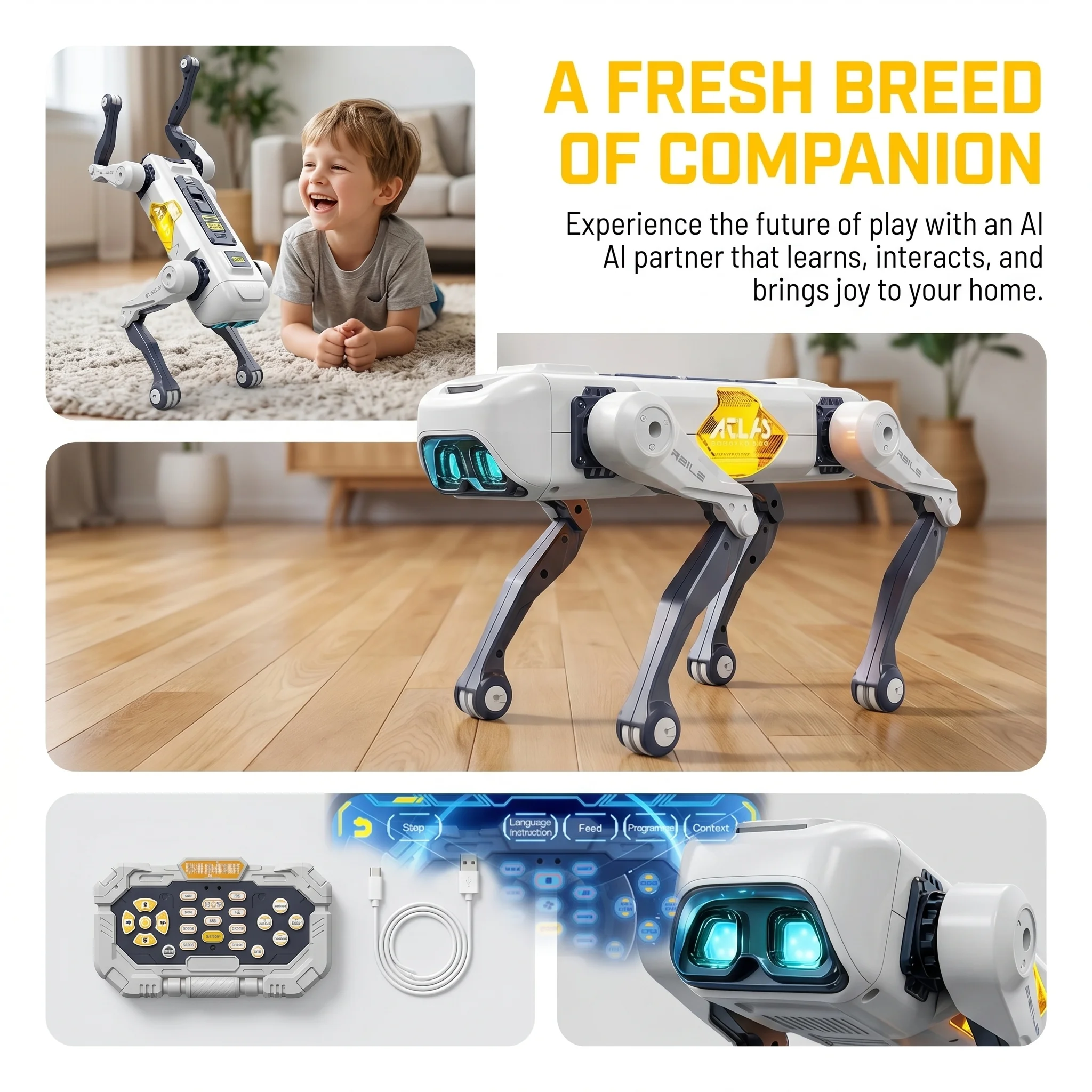 AIスマートロボット犬、音声＆アプリ制御、プログラミング、ダ - Kids Toys Idea のレビューと価格