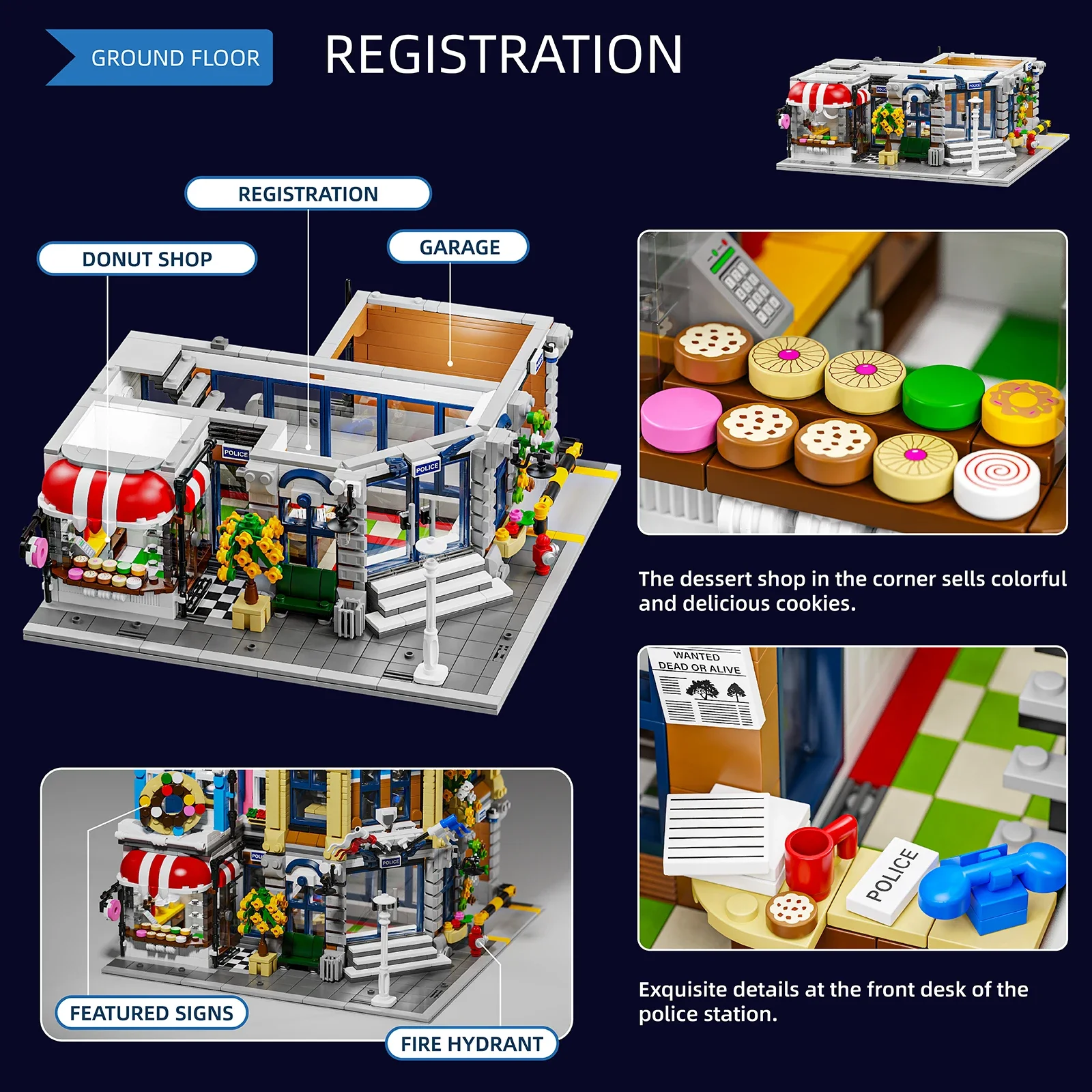 町警察署 6フィギュア付き モジュール式建物ブロック シティ - Kids Toys In Store のレビューと価格