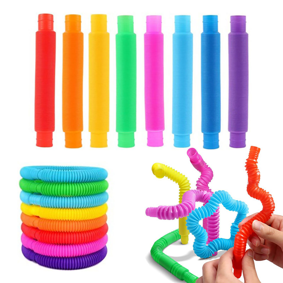 10-30 個カラフルな伸縮チューブそわそわおもちゃプラスチ - Kids Toys Youtube のレビューと価格
