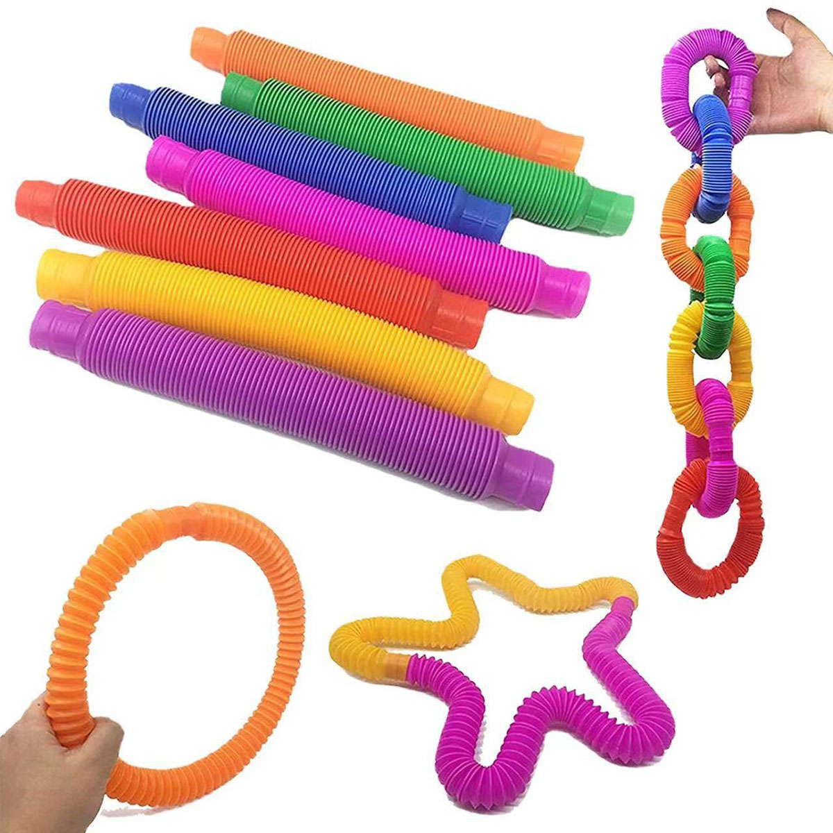 10-30 個カラフルな伸縮チューブそわそわおもちゃプラスチ - Kids Toys Youtube のレビューと価格