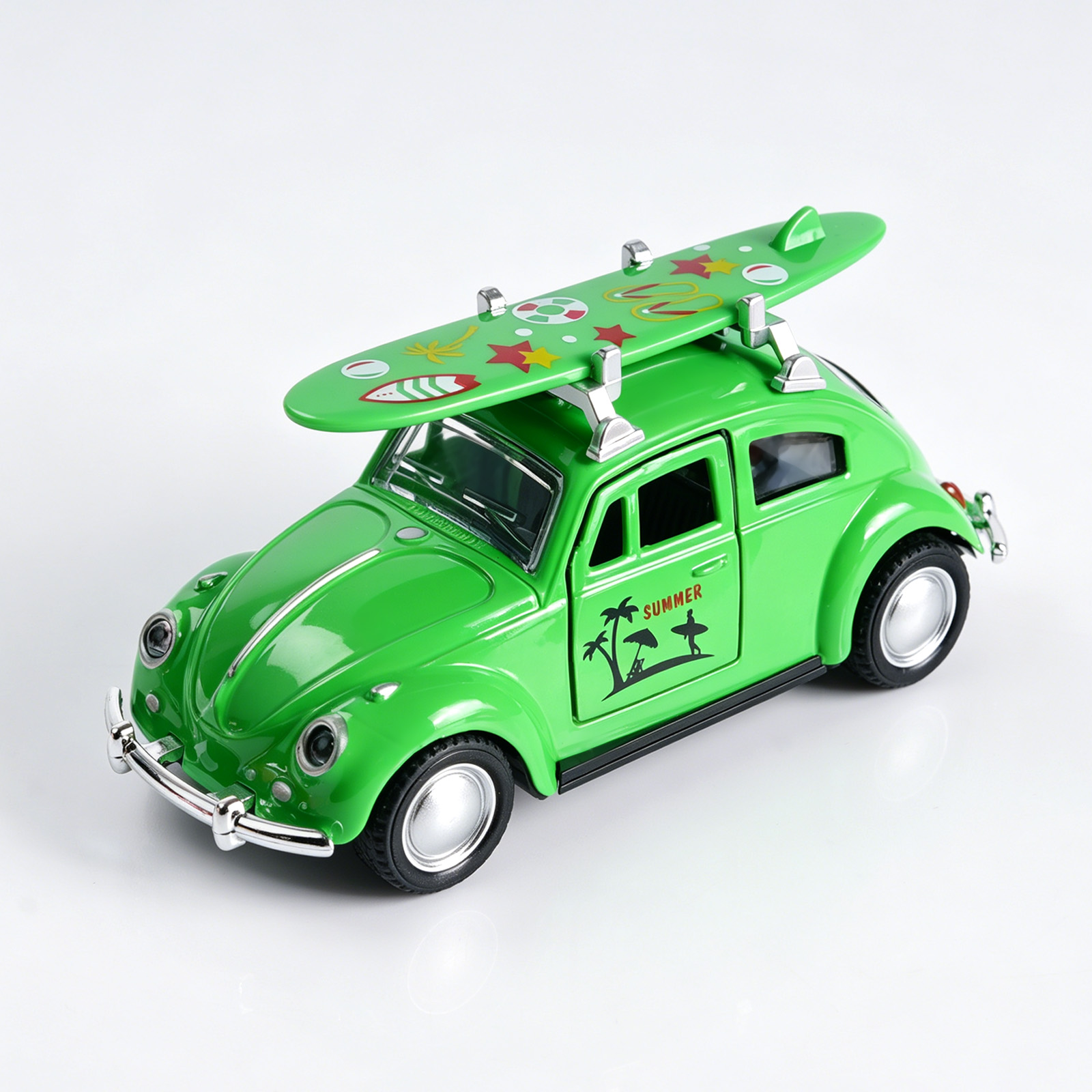 レトログリーンビートルダイキャストカー、1:36スケール合金 - Kids Toys Car のレビューと価格